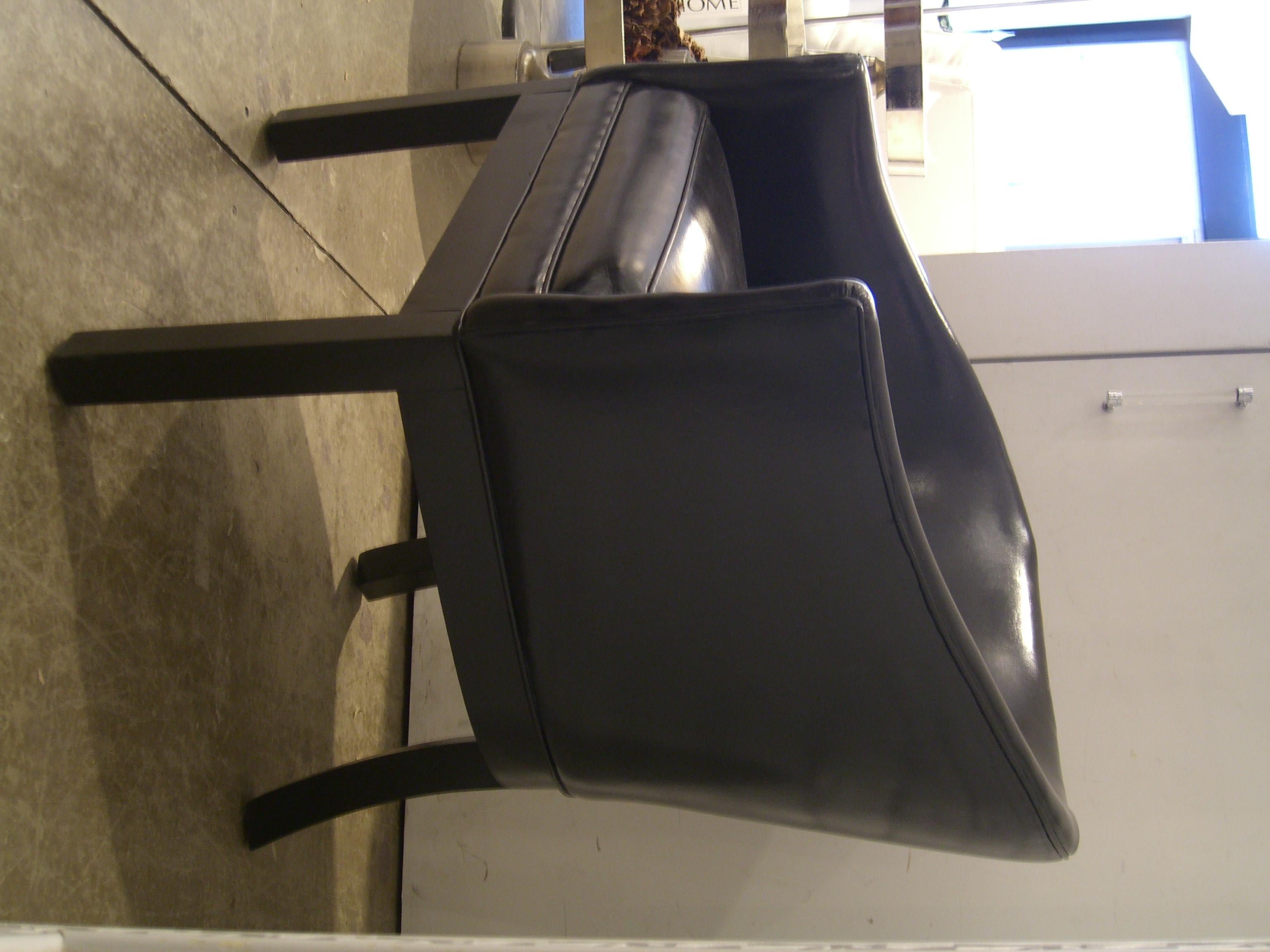 American Black Vinyl Occasional Chair For Sale
