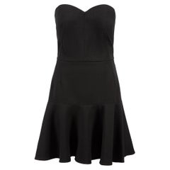 Black Virgin Wool Strapless Mini Dress Size M