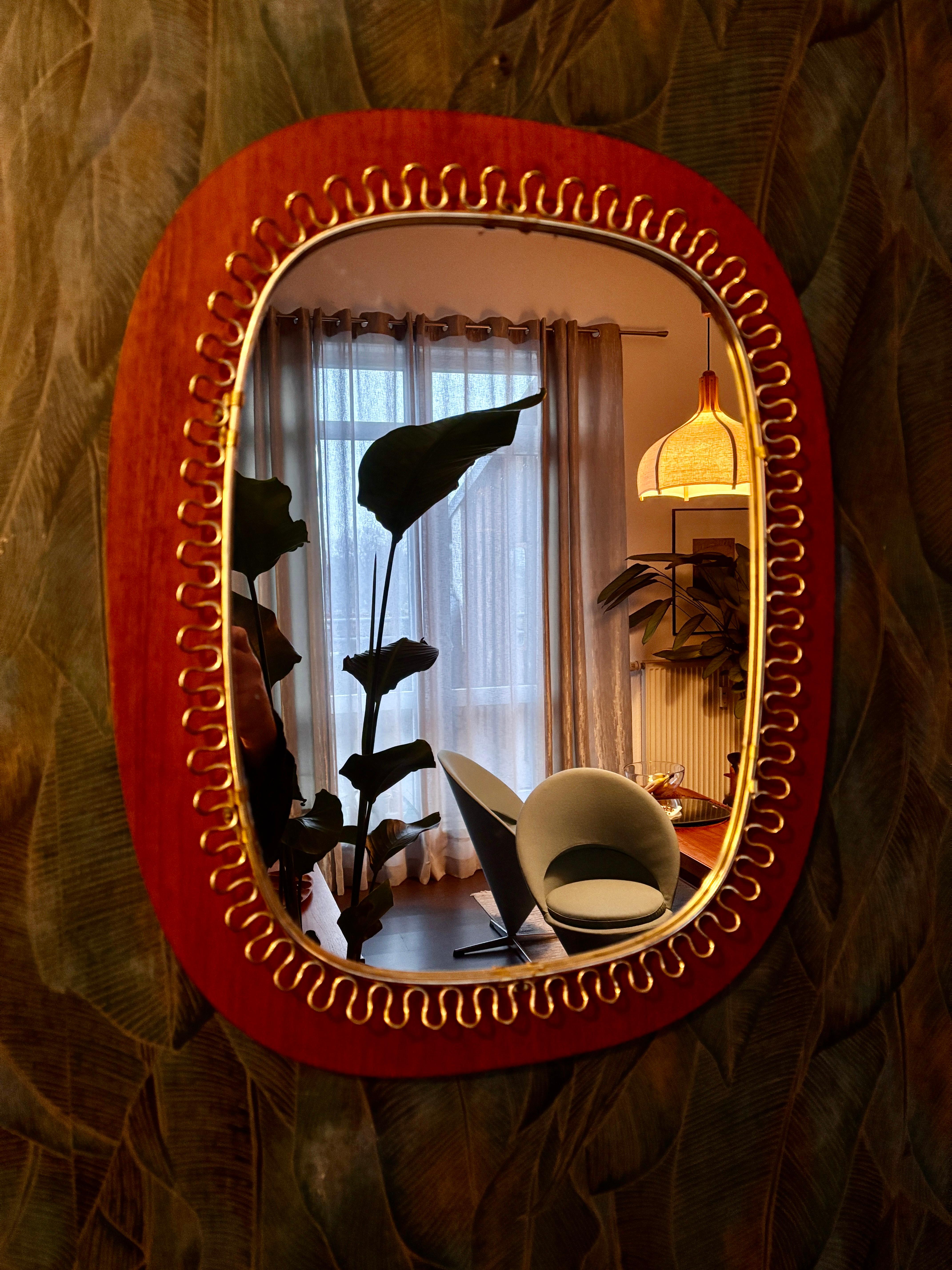 Miroir mural noir par Josef Frank Svenskt Tenn, années 1950 en vente 4
