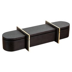 Black Walnut and Brass Lidded Box by Vincent Pocsik, in Stock
