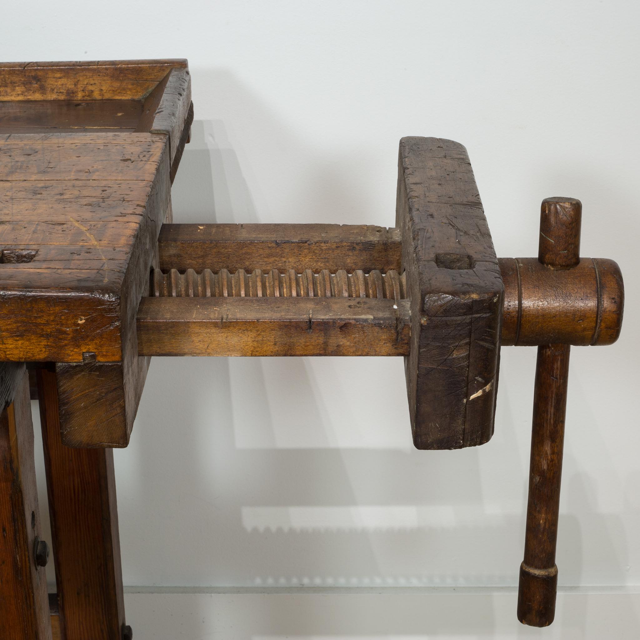 Black Walnut and Douglas Fir American Carpenter's Workbench, circa 1900 2