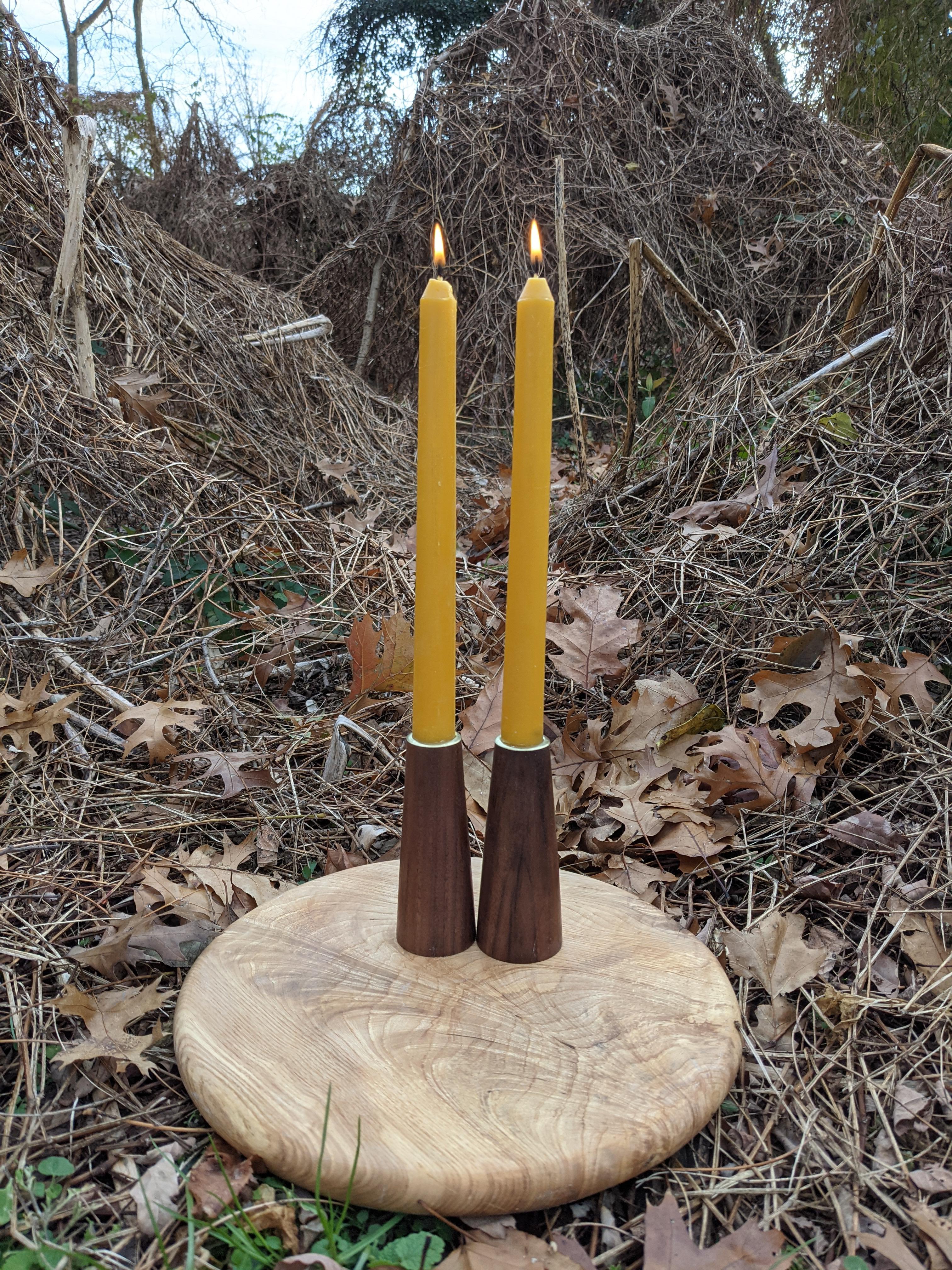 Black Walnut Candlesticks In New Condition For Sale In Philadelphia, PA
