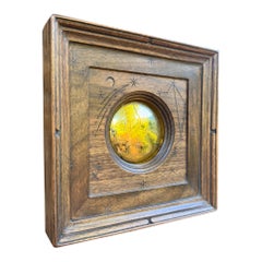 Specchio convesso “Celestial” in noce nero con foglia d’oro 22 carati di Troy Stafford