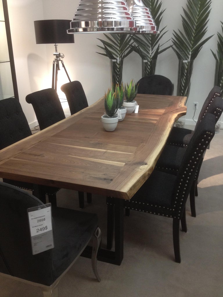 Black Walnut Dining Table Live Edge La Transverse On Steel For