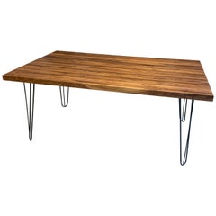 Black Walnut Dining Table on Steel