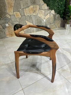 Black Walnut Epoxy Resin Wood Chair - Custom Chair
