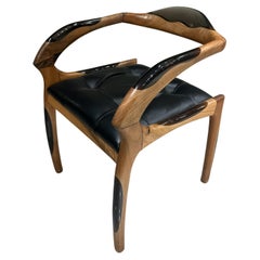 Schwarzer Nussbaum Epoxidharz Wood Chair - Custom Chair