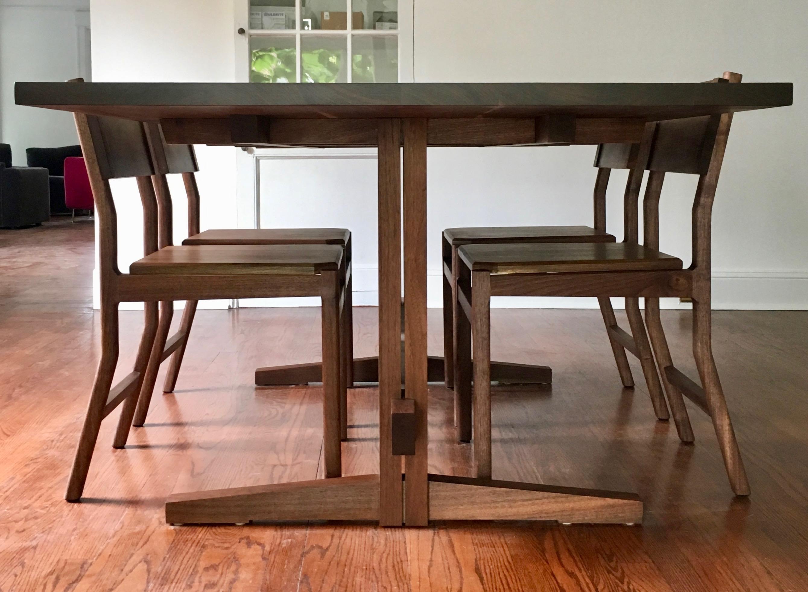 American Black Walnut Hewitt Wood Dining Chair by New York Heartwoods For Sale
