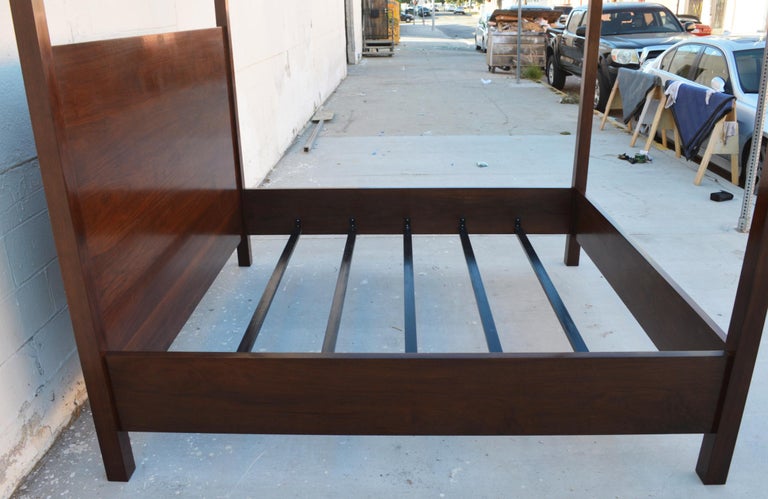 North American Black Walnut King Bed, Custom Made by Petersen Antiques For Sale