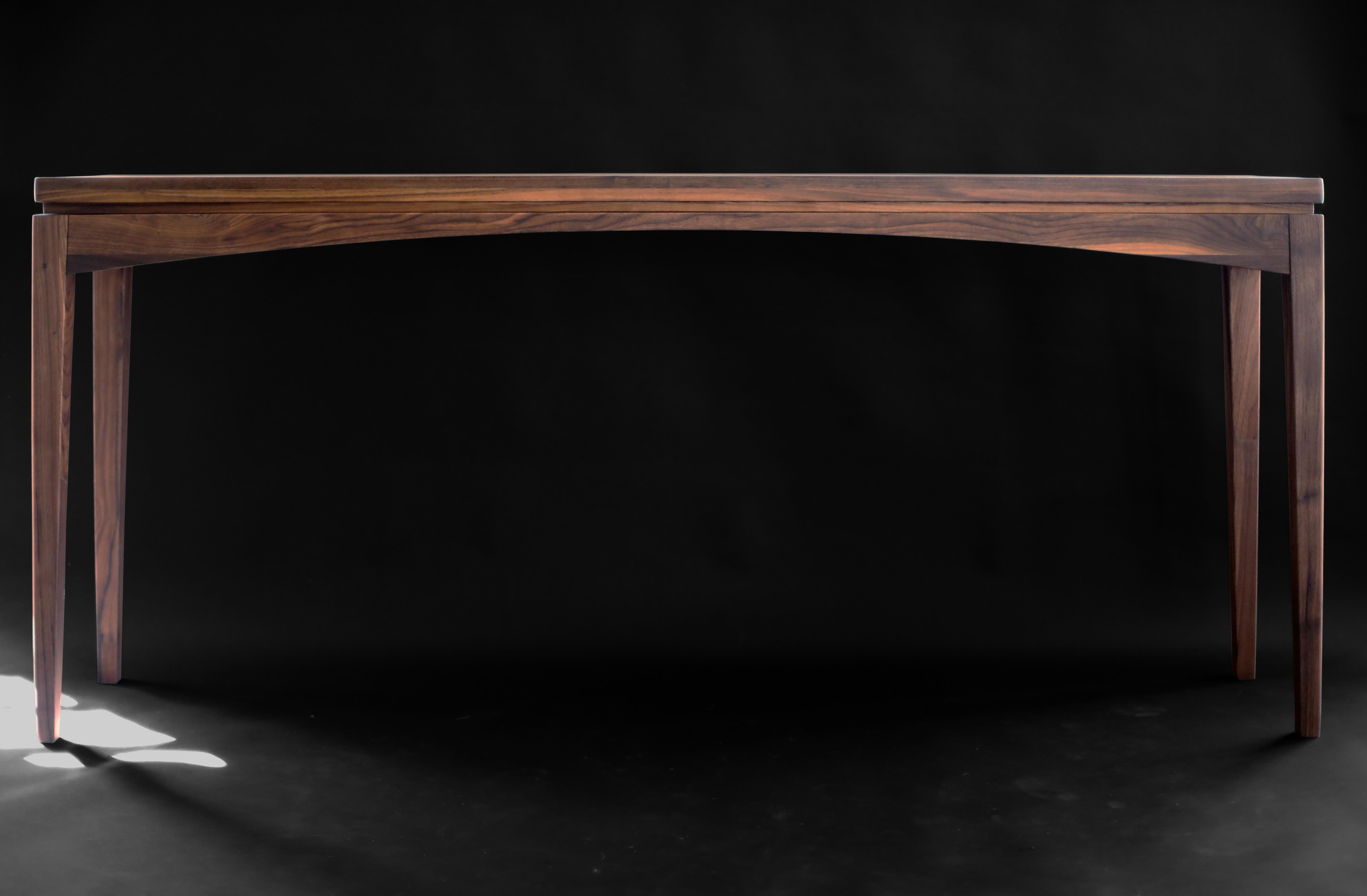 Contemporary Black Walnut Mid-Century Console Table – Timeless Entryway Accent For Sale