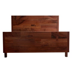 Black Walnut Clove Bed King-Sized with Solid Wood Headboard & Footboard
