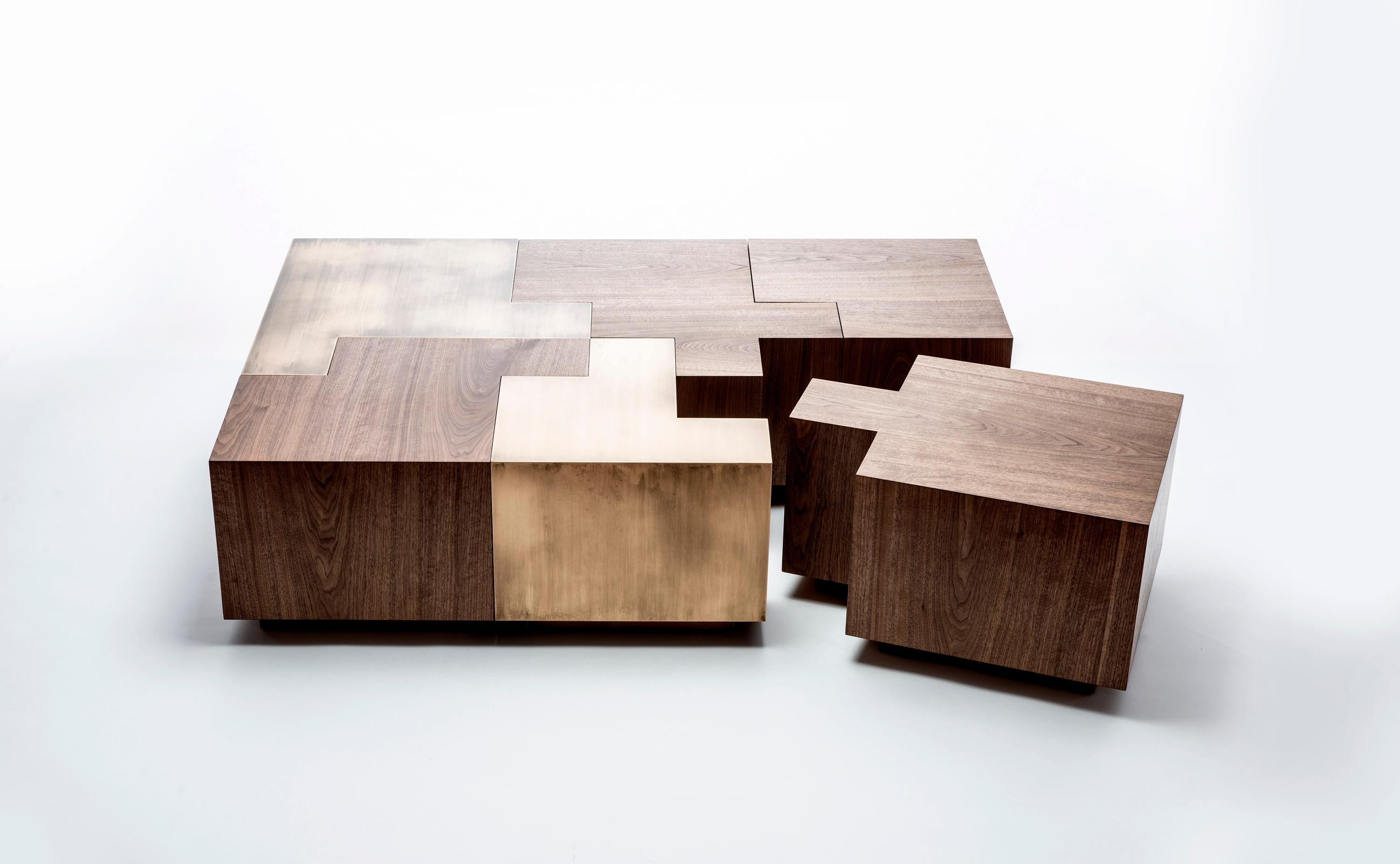 Burnished Black Walnut Puzzle Table For Sale