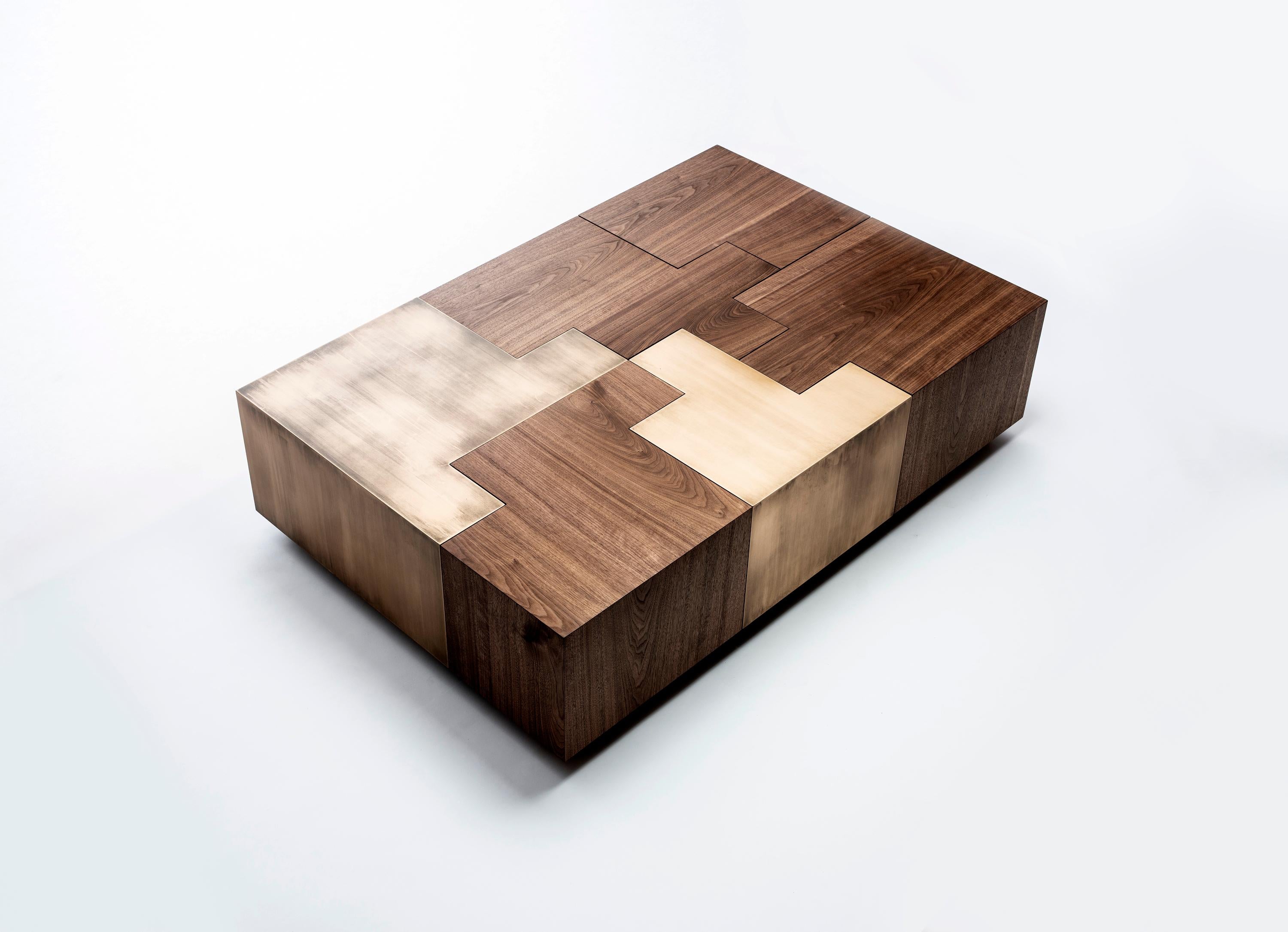 Bruni Table à puzzle en noyer noir en vente