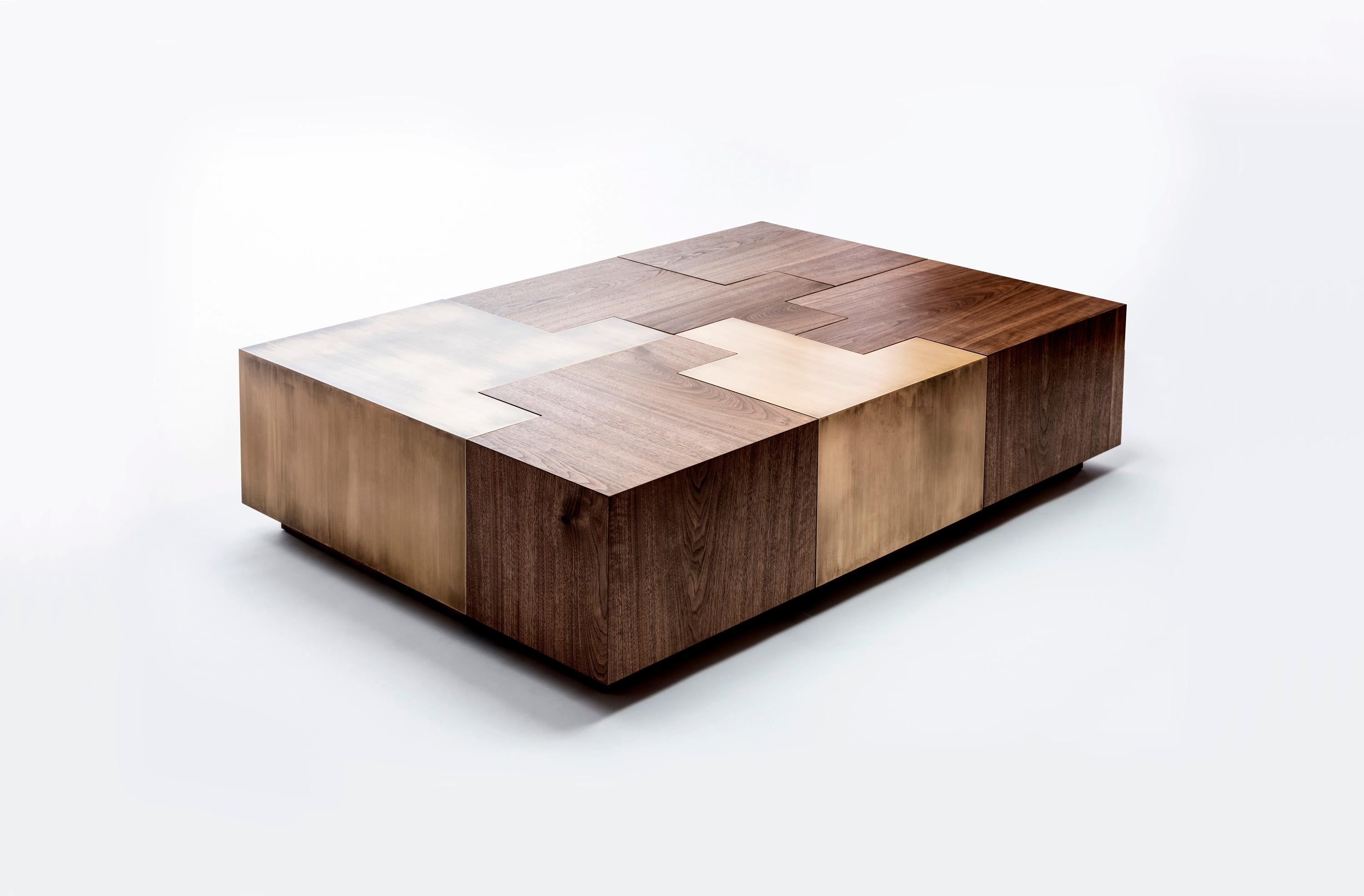 Bronze Black Walnut Puzzle Table For Sale