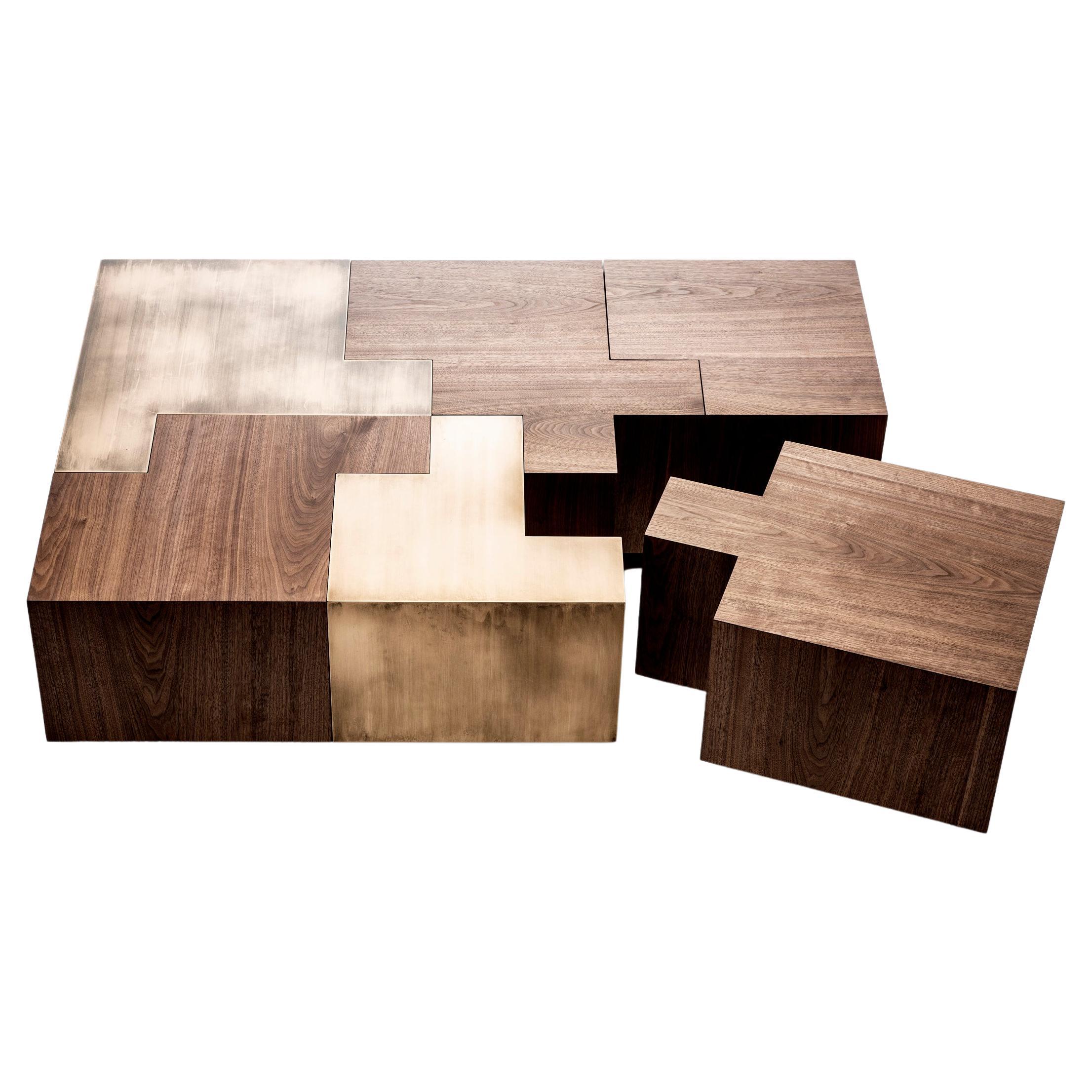 Black Walnut Puzzle Table For Sale
