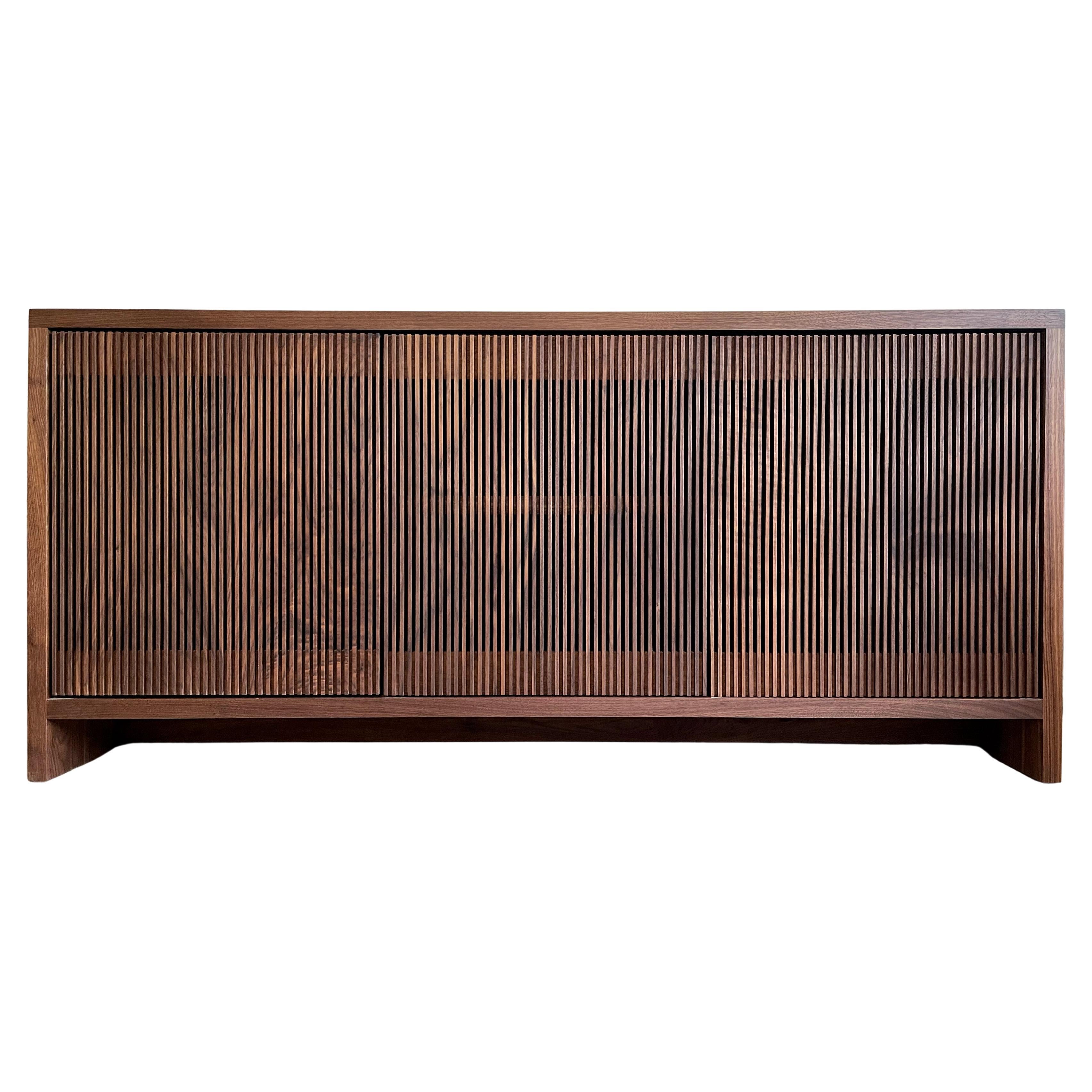 Black Walnut Slatted Credenza - Fully Customizable