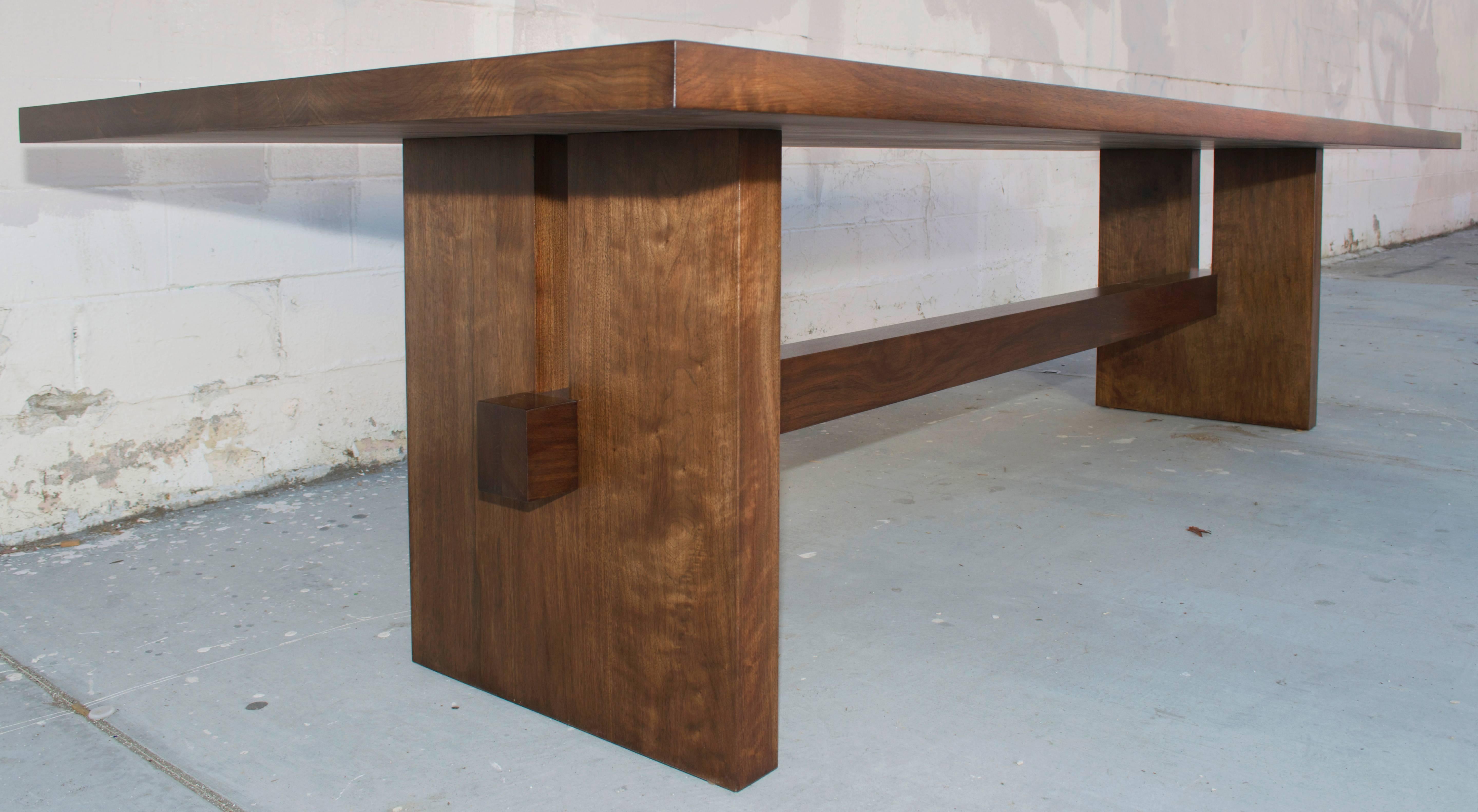 Ida Trestle Table made from Black Walnut  In New Condition For Sale In Los Angeles, CA
