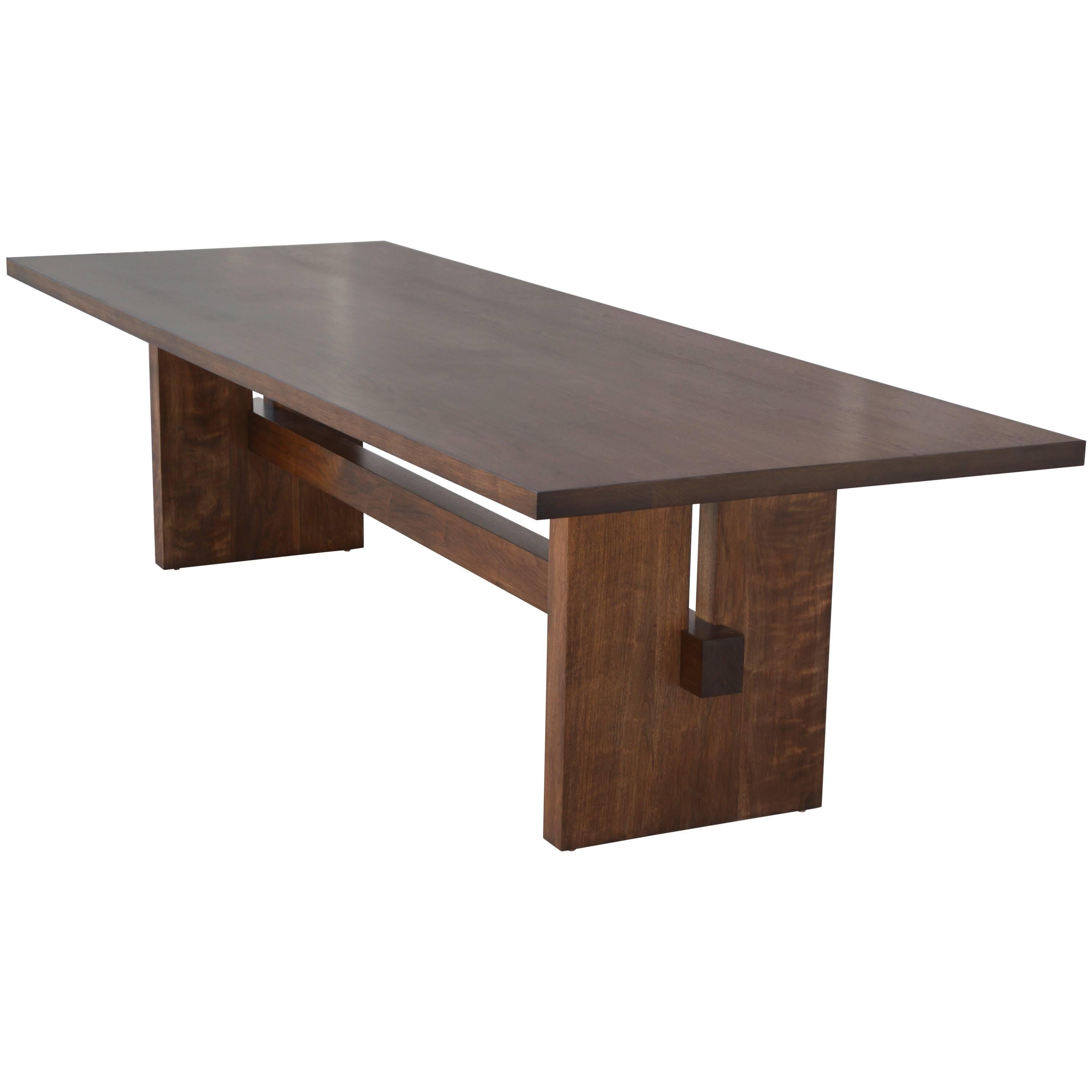 Ida Trestle Table made from Black Walnut  For Sale