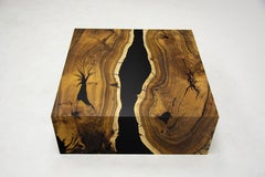 Black Walnut Waterfall Epoxy Resin Coffee Table
