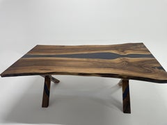 Black Walnut Wood Epoxy Resin Table - Handmade Luxury Custom Furniture