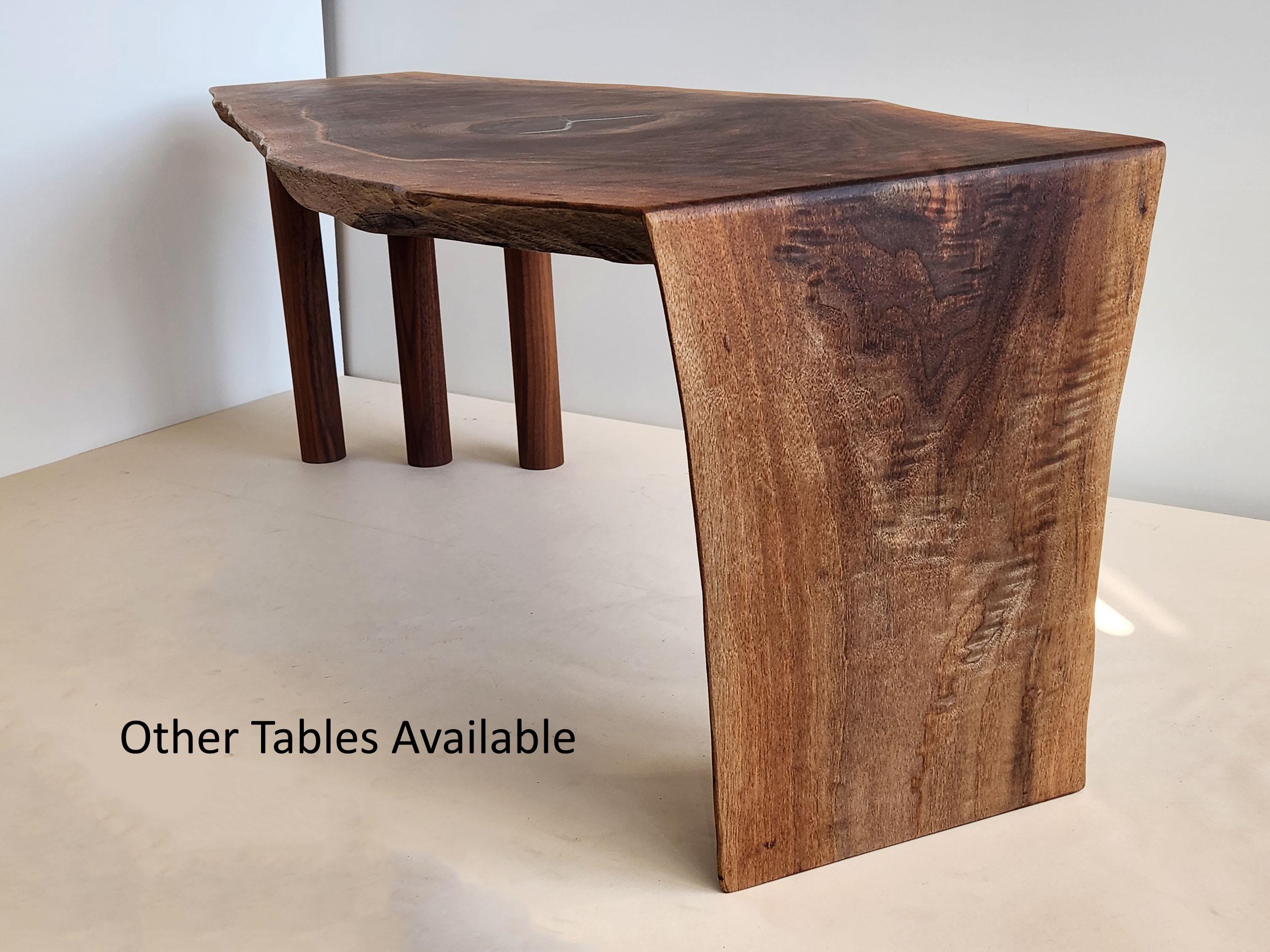 Black Walnut Wood Slab Coffee Table by Creation Therrier In New Condition For Sale In Stratford, CT