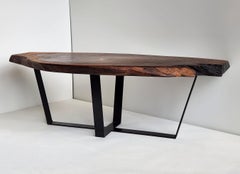 Black Walnut Wood Slab Coffee Table by Creation Therrier