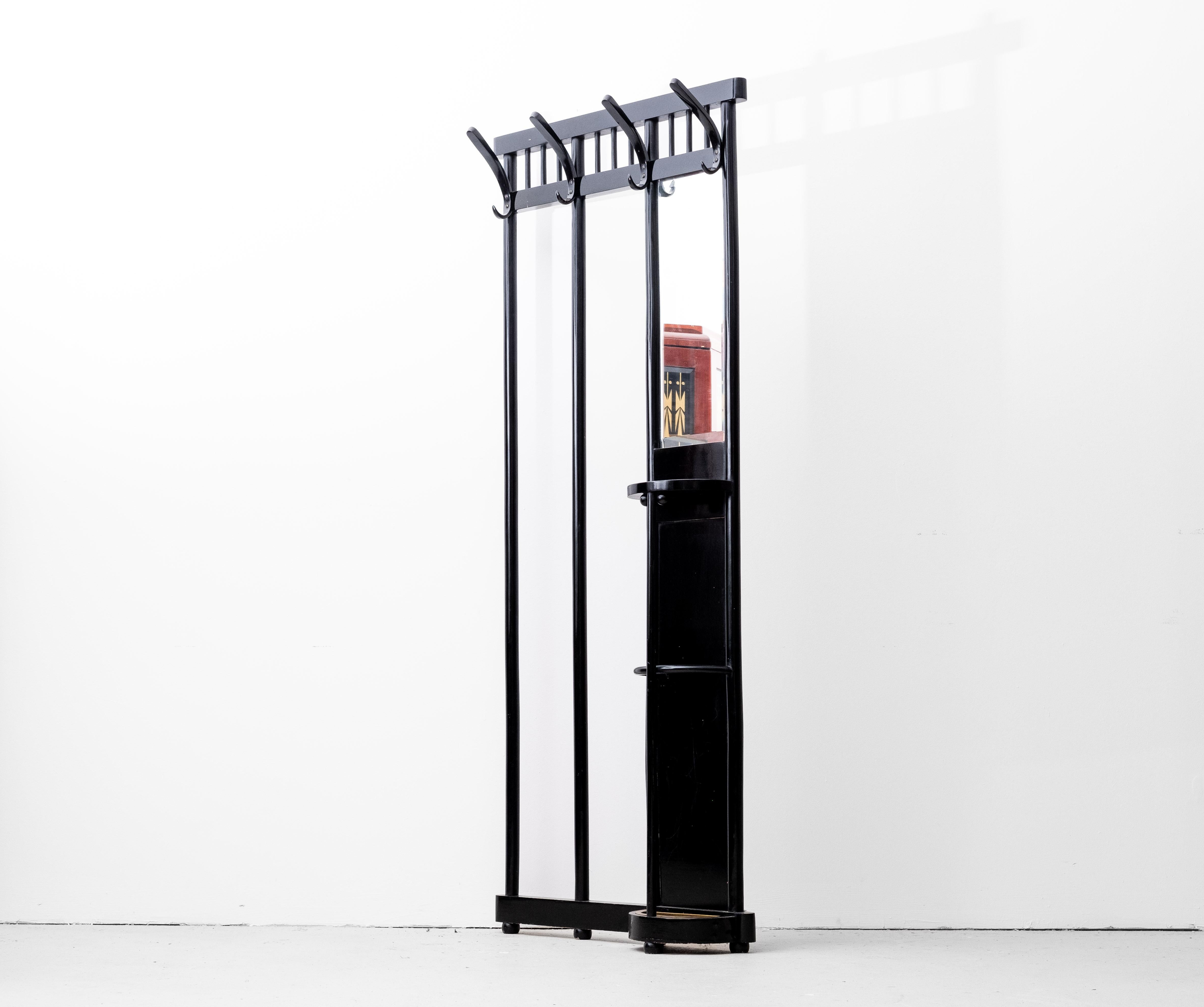 Black Wardrobe in Secessionistic Style, attr. to J. Hoffmann for J.J.Kohn (1990) For Sale 2