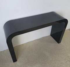 Black Waterfall Lacquered Table in the style of Karl Springe4