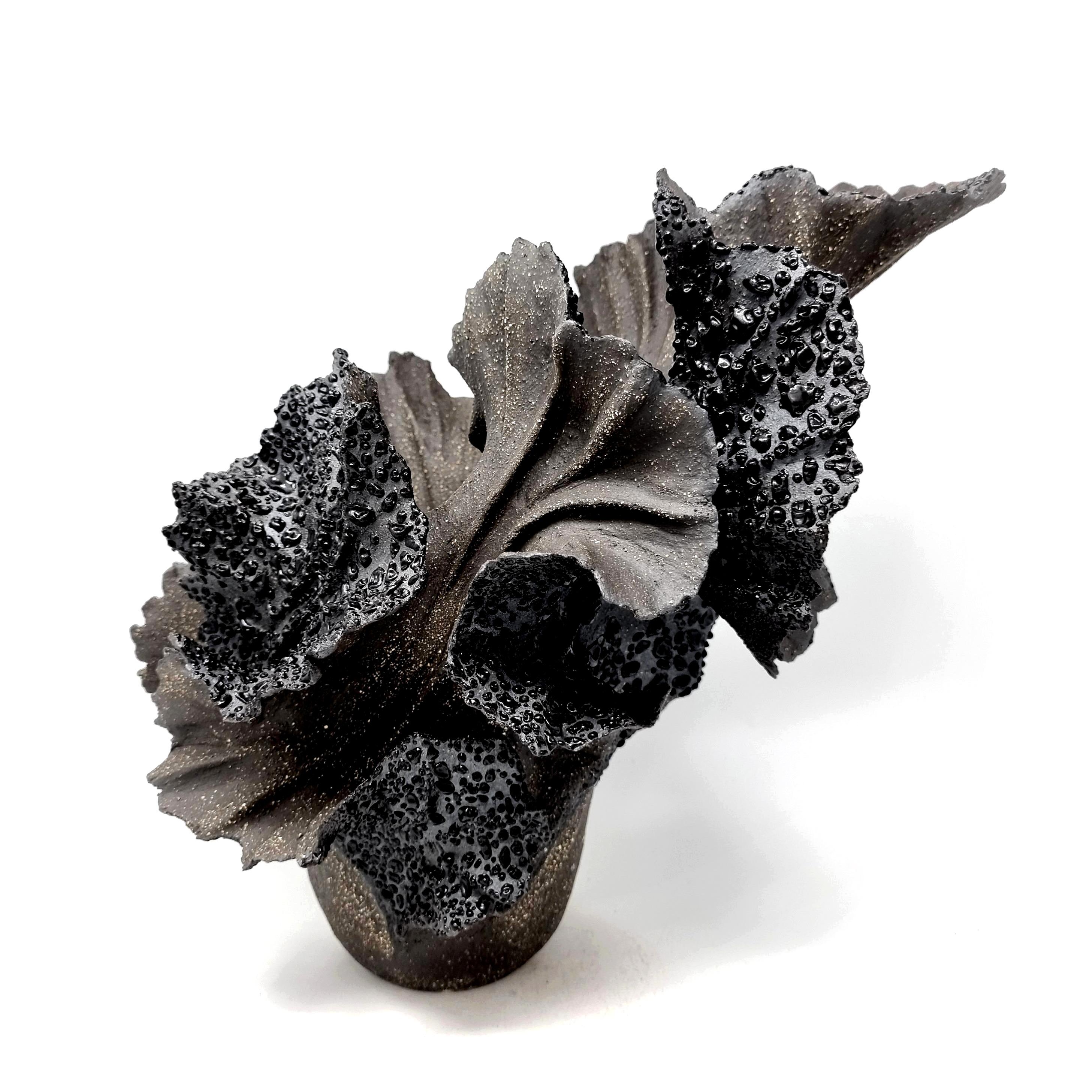 Danish Black Wave Stoneware  Sculpture // 200