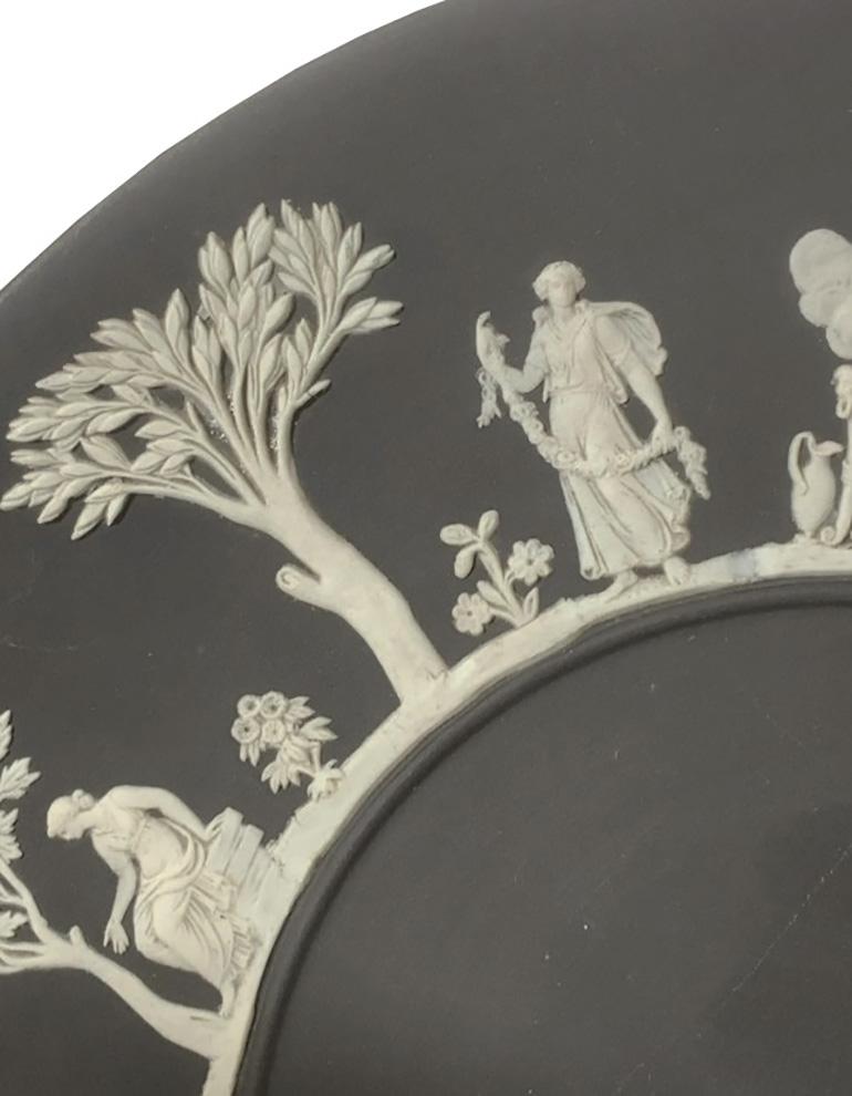 English Black Wedgwood Plate For Sale
