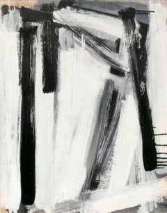 Black & White Abstract Expressionist Painting 31" x 25" Franz Kline Style