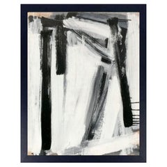 Black & White Abstract Expressionist Painting 31" x 25" Franz Kline Style