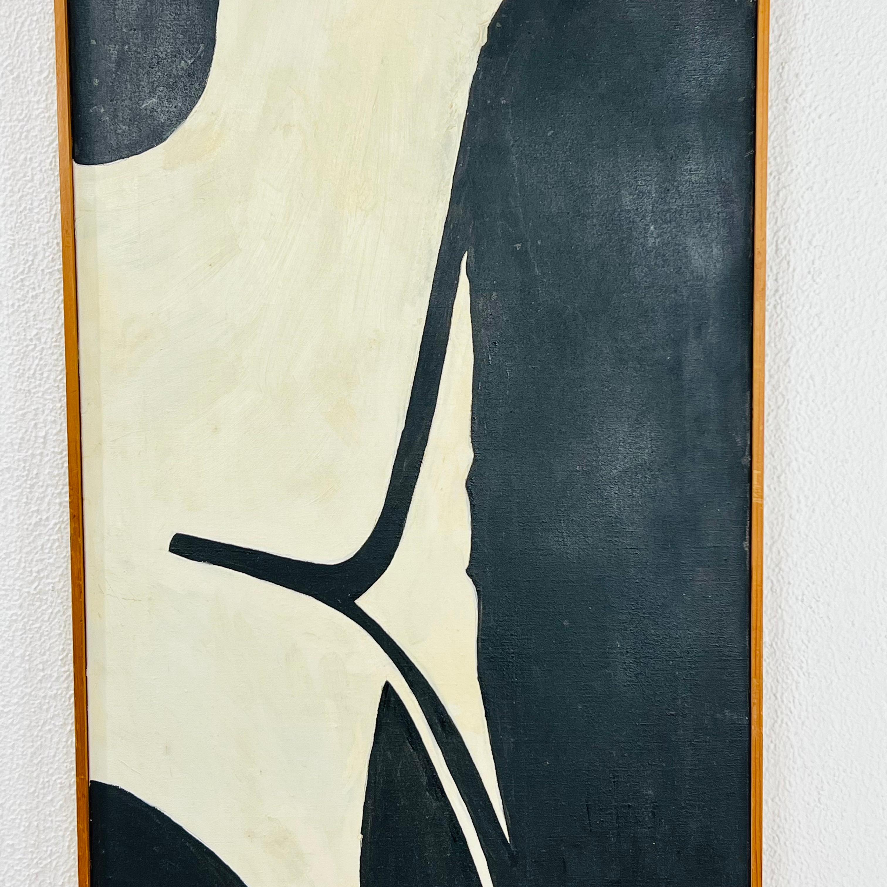 Black & White Abstract Nude Mid Century Painting 4