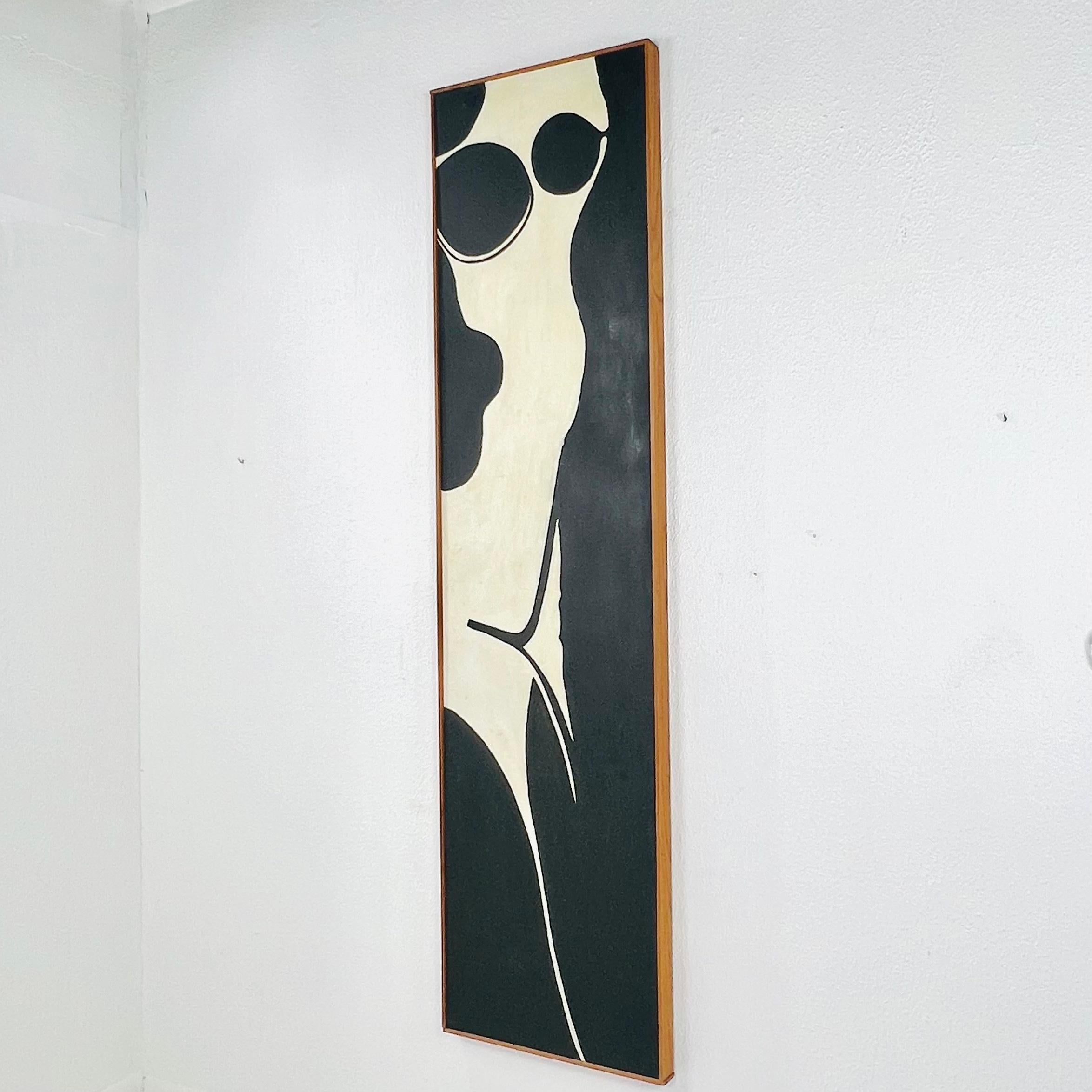 Mid-Century Modern Black & White Abstract Nude Mid Century Painting