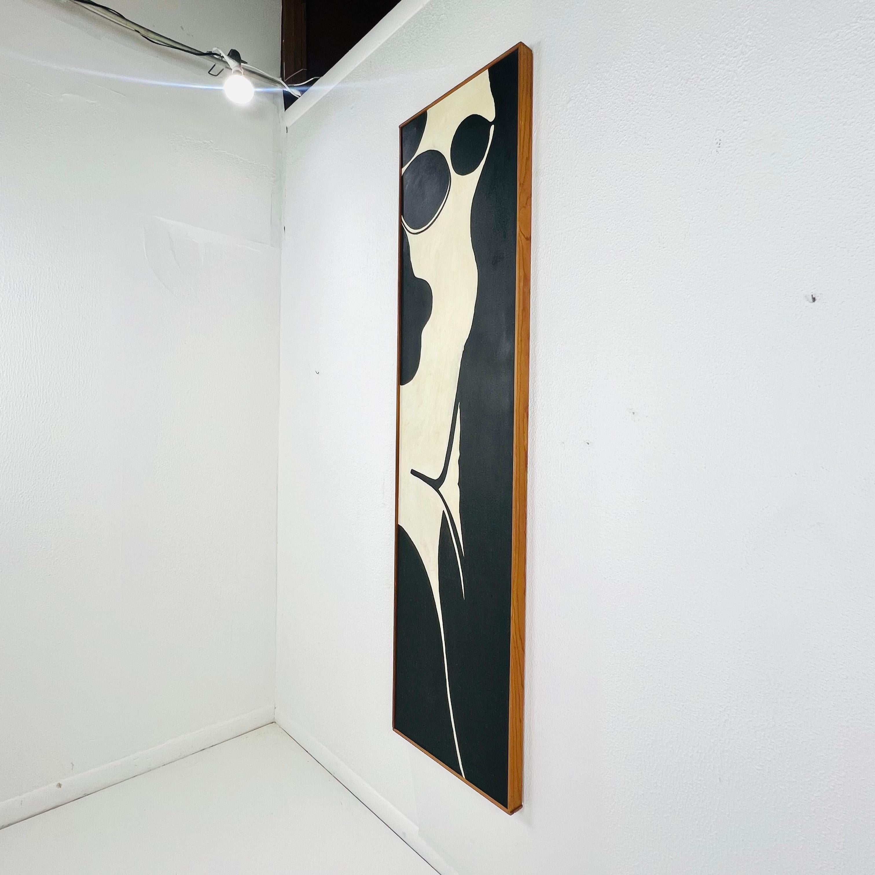 North American Black & White Abstract Nude Mid Century Painting
