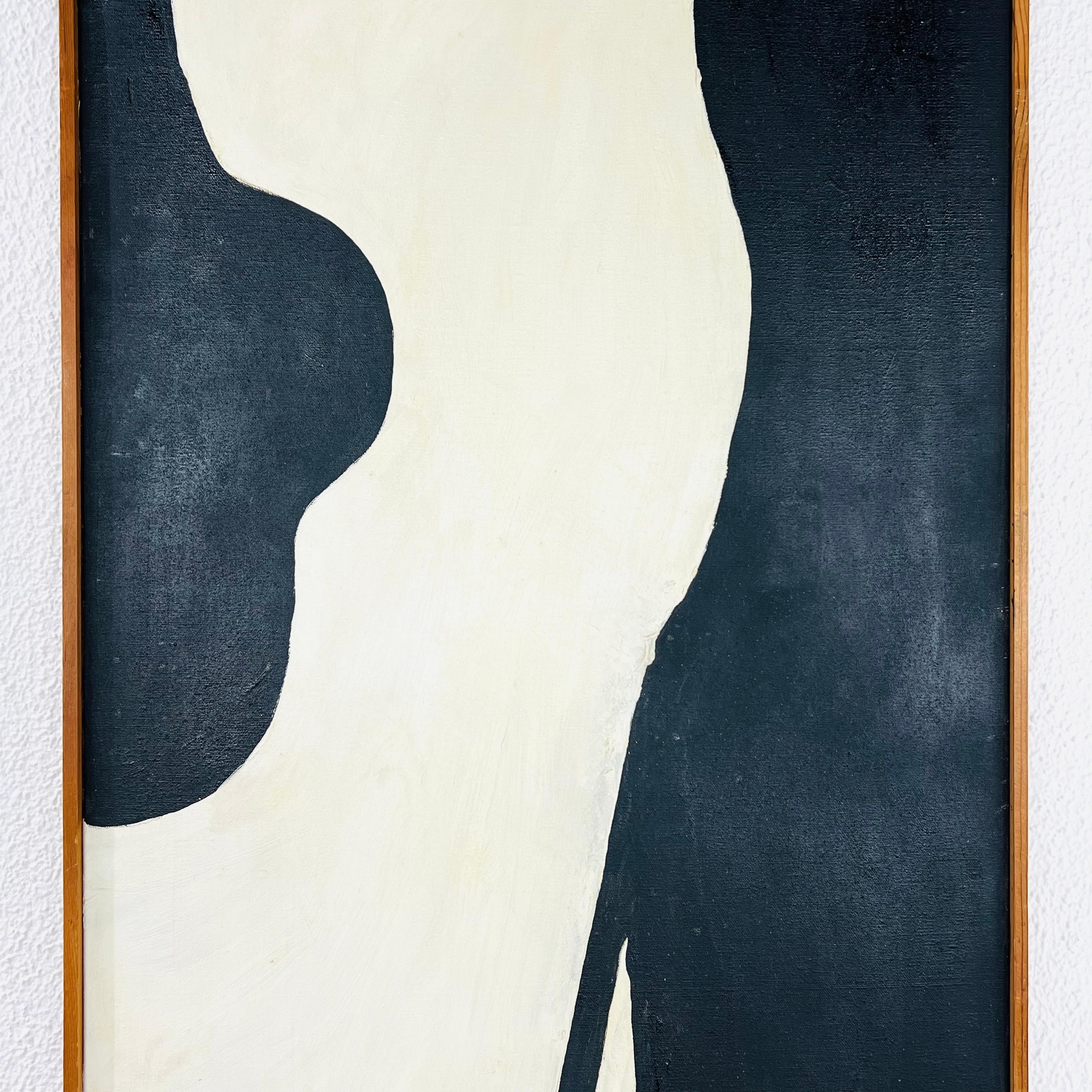 Black & White Abstract Nude Mid Century Painting 2