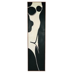 Black & White Abstract Nude Mid Century Painting