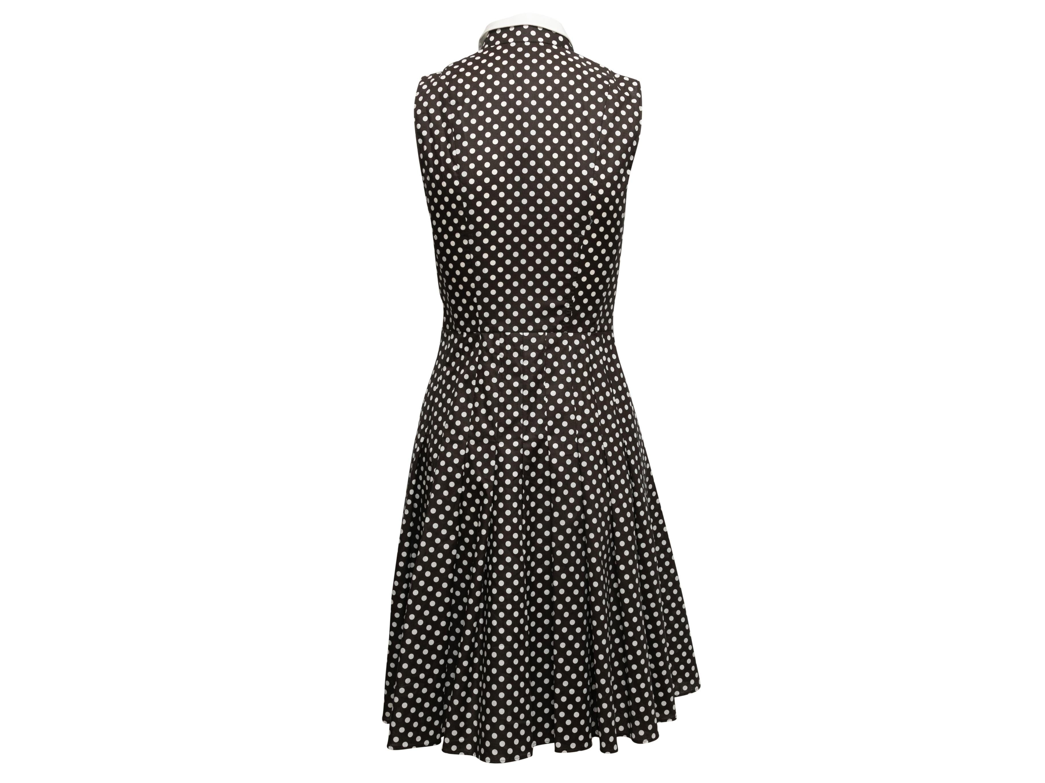 Black & White Akris Polka Dot A-Line Dress Size US 4 In Good Condition For Sale In New York, NY
