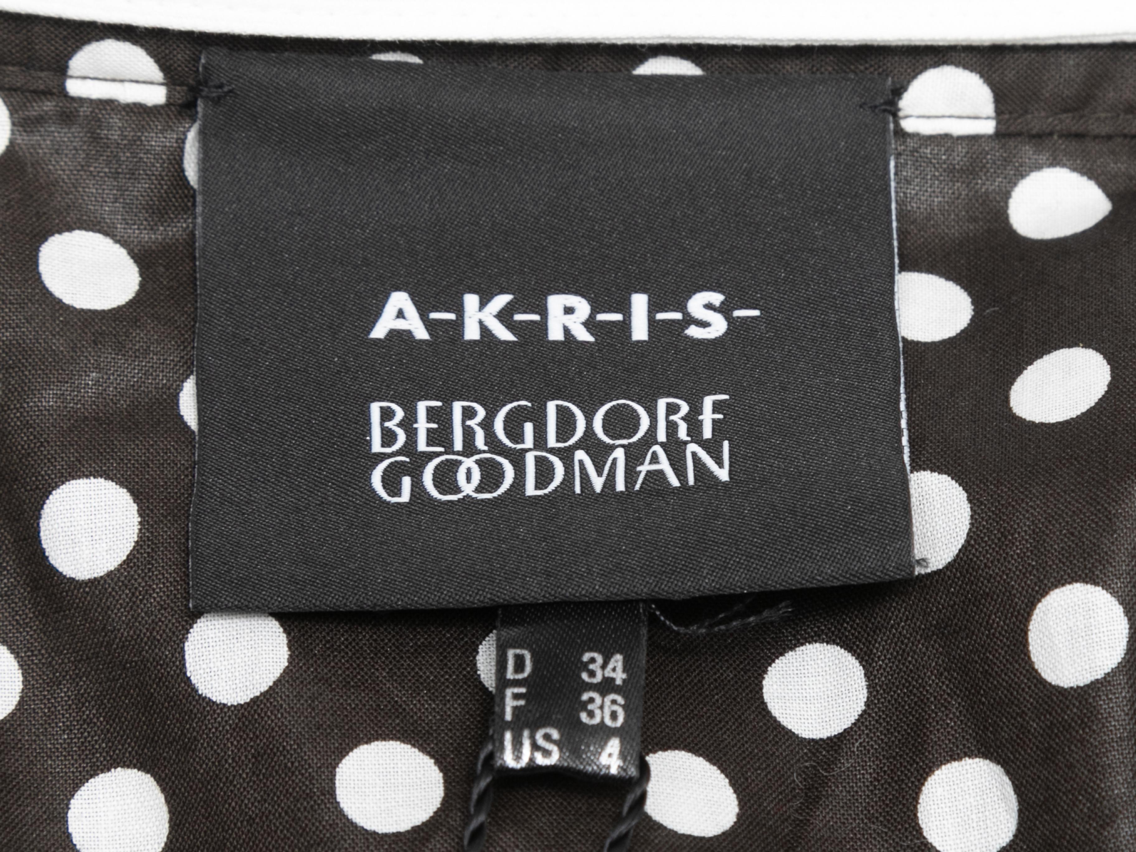 Black & White Akris Polka Dot A-Line Dress Size US 4 For Sale 1