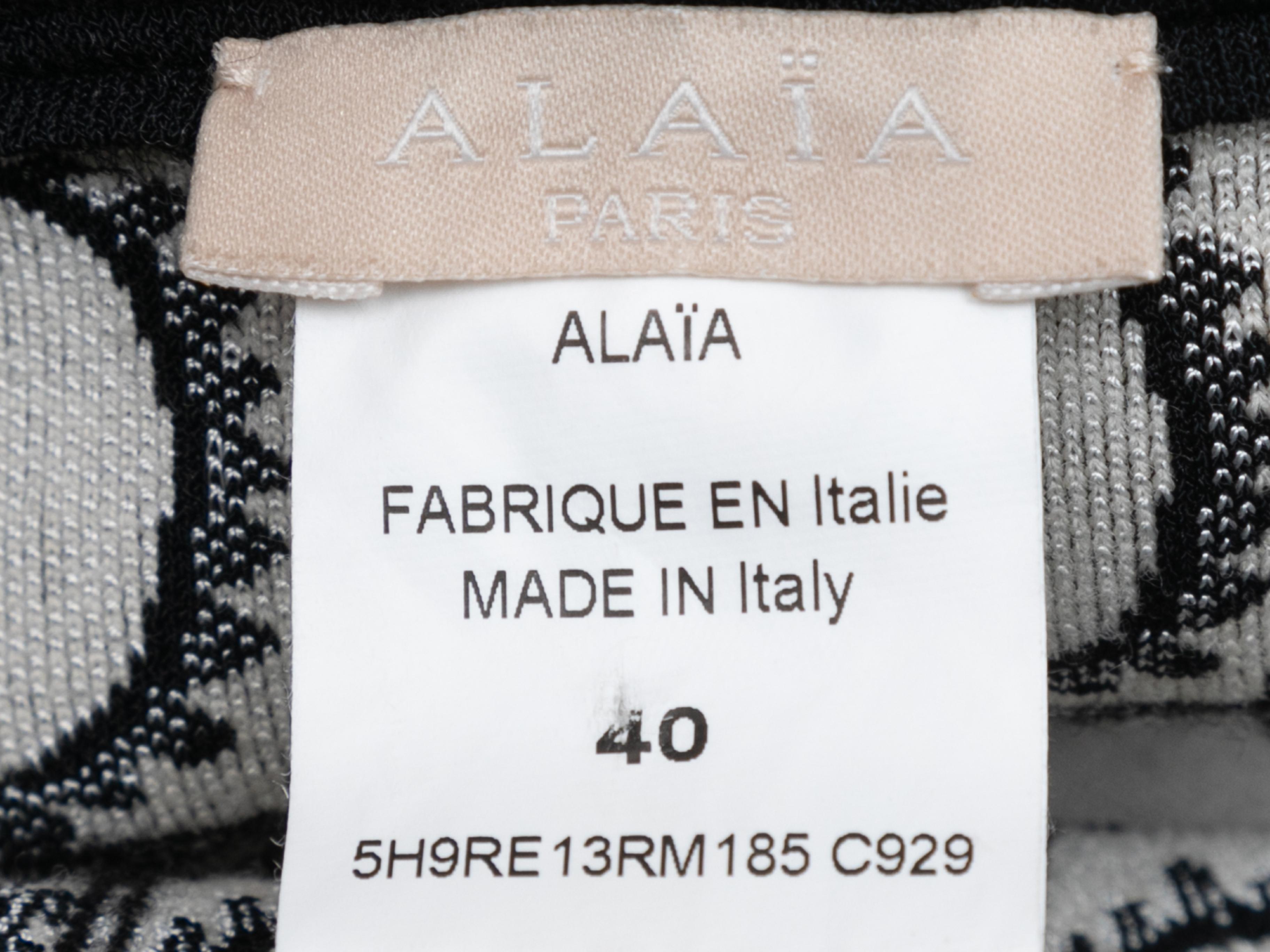 Black & White Alaia Knit Patterned Dress Size EU 40 For Sale 1