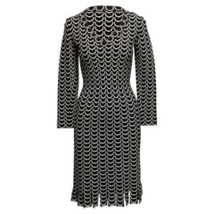 Black & White Alaia Knit Patterned Dress Size EU 40