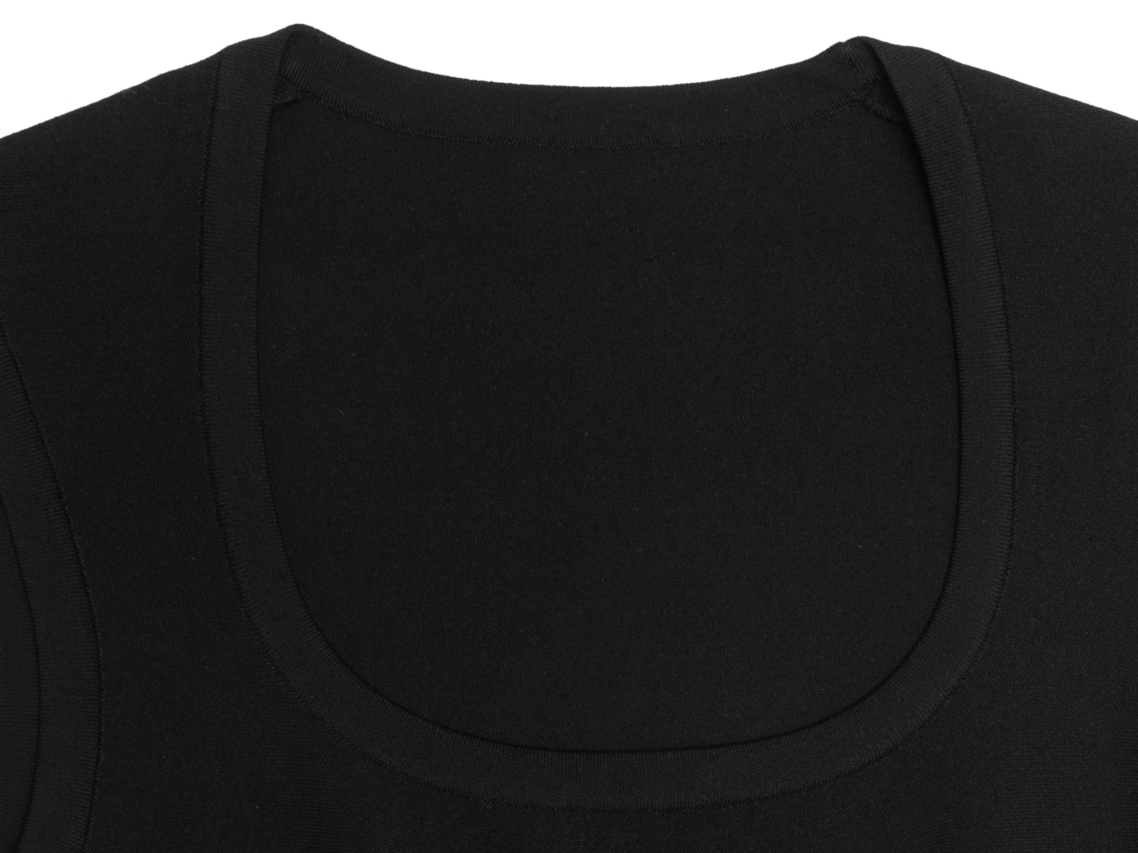 Women's Black & White Alaia Sleeveless Fit & Flare Dress Size EU 38