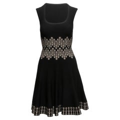 Black & White Alaia Sleeveless Fit & Flare Dress Size EU 38