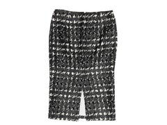 Black & White Alexander McQueen Fall/Winter 2009 Silk Houndstooth Skirt Size IT