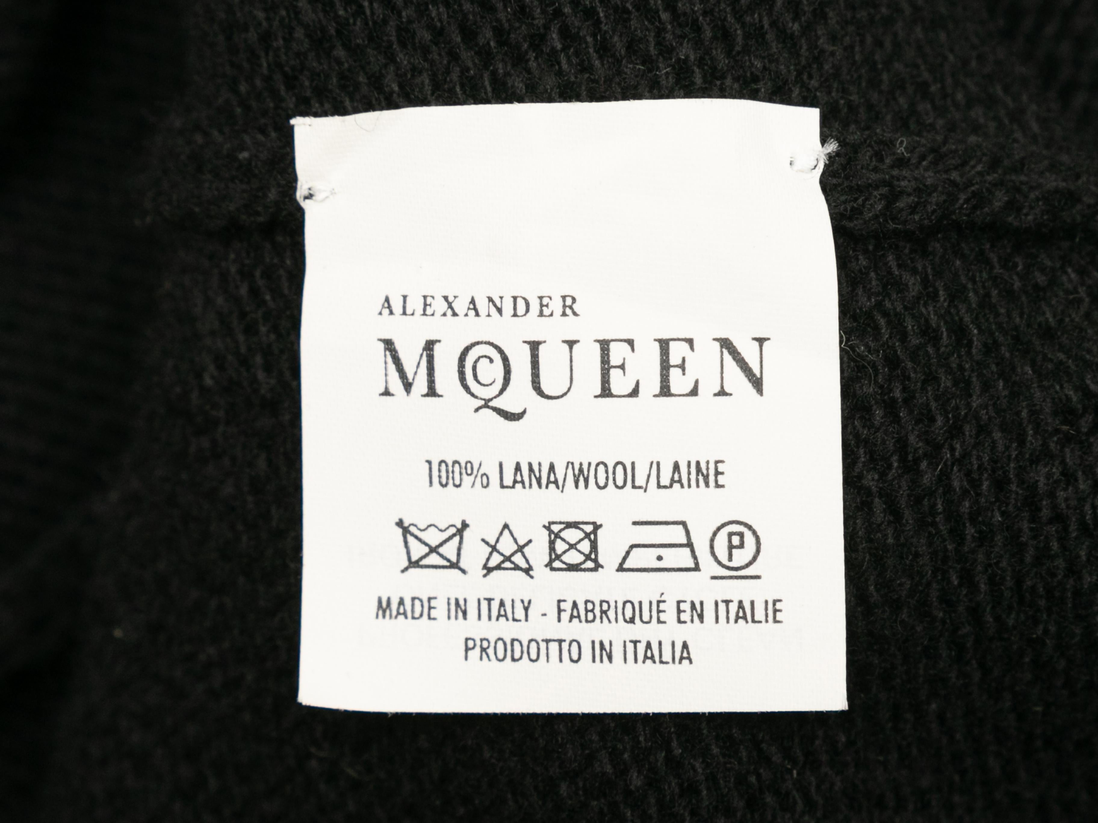 Black & White Alexander McQueen Wool Longline Cardigan Size US M For Sale 1