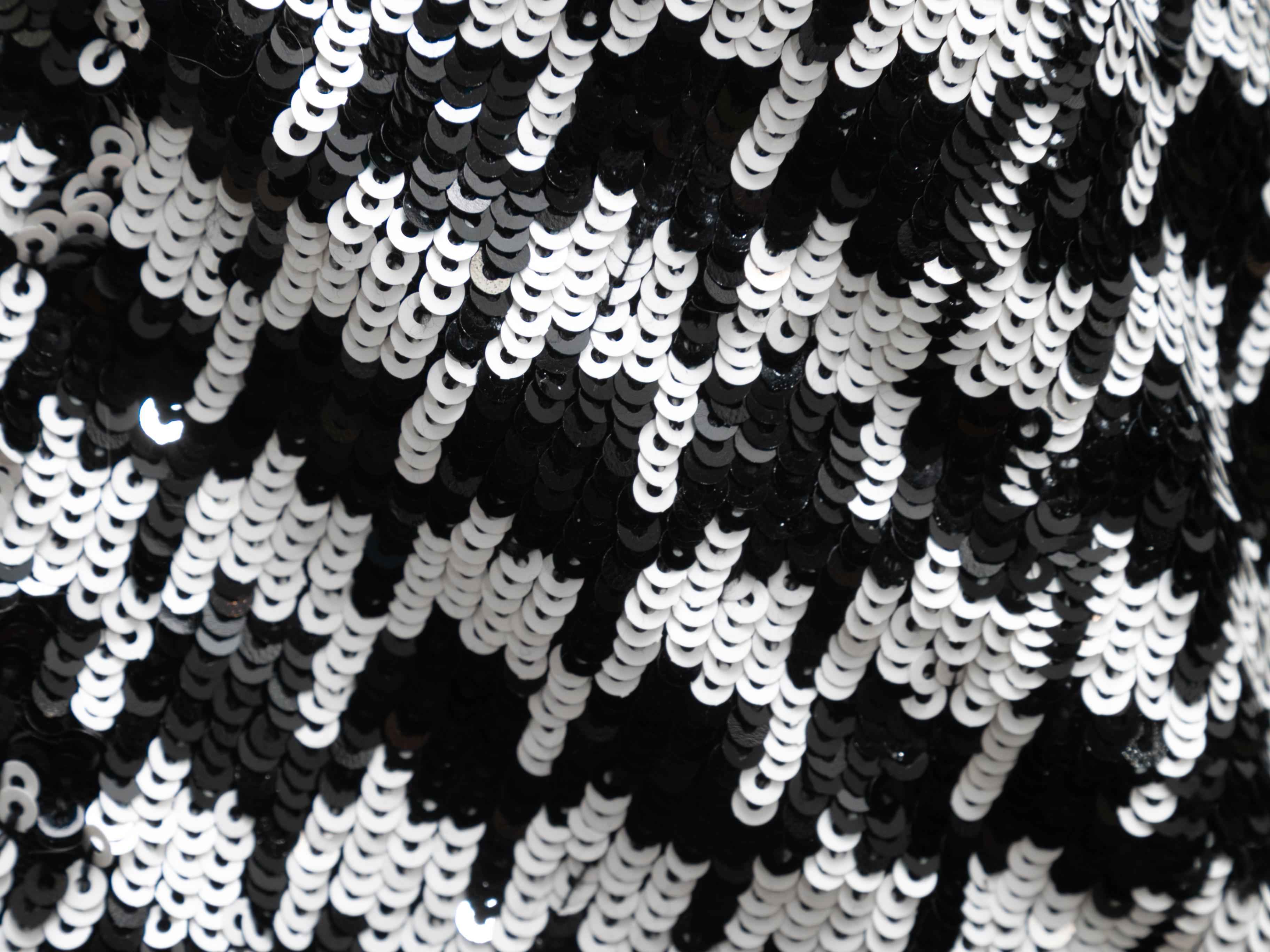 Black & White Alice + Olivia Sequined Houndstooth Jacket Size US S 1