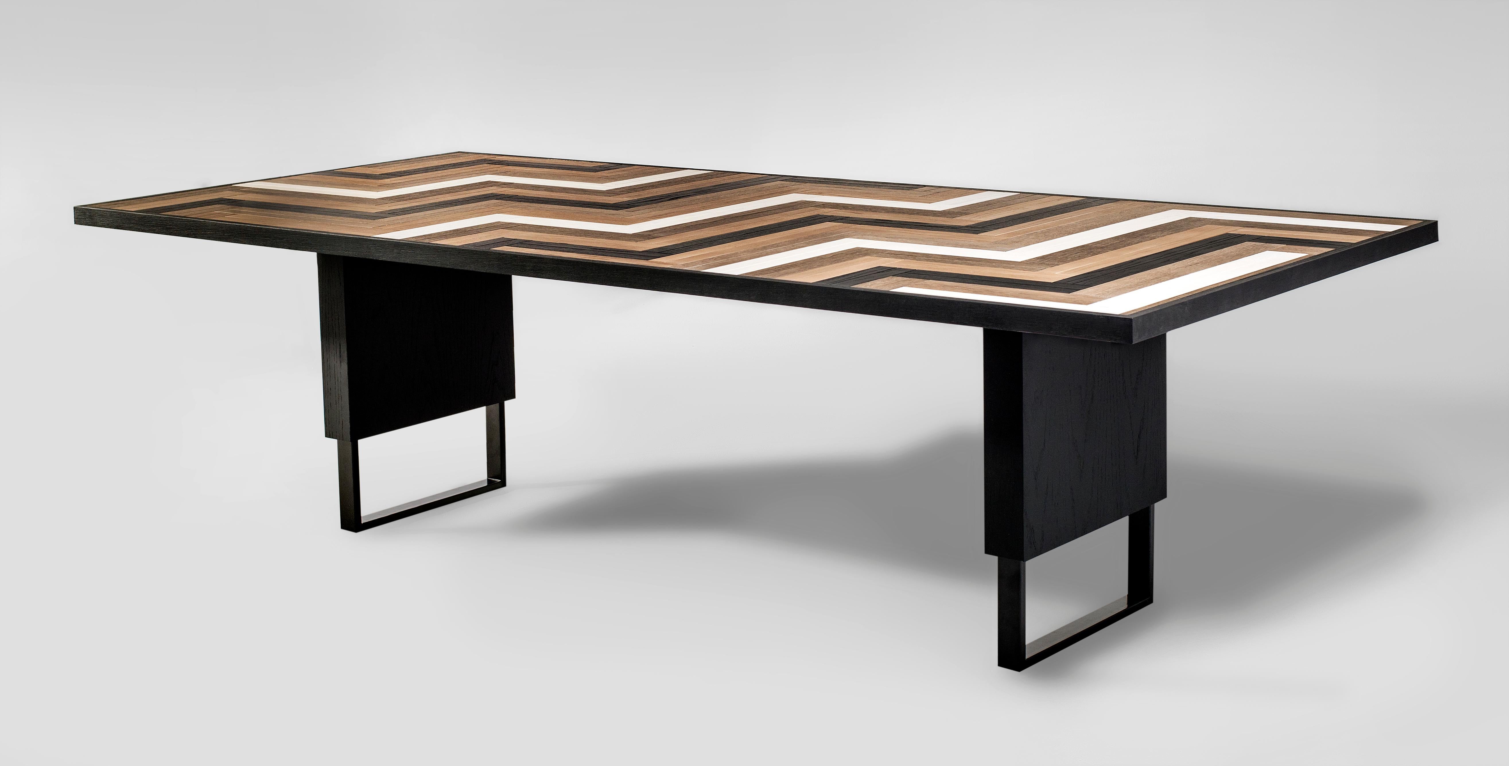 Woodwork Domino Mid-Century Modern Dining Table by Larissa Batista For Sale
