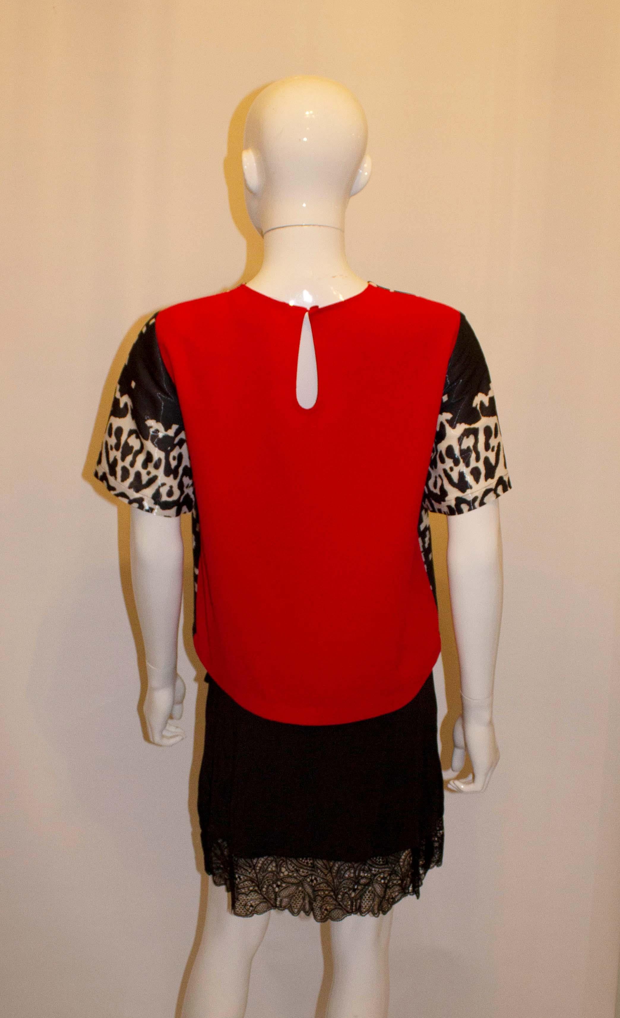 Black , White and Red Top by Preen In Good Condition For Sale In London, GB