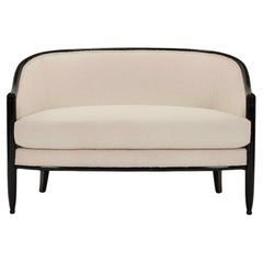 Black White Art Deco Style Settee Attr. to Paul Follot
