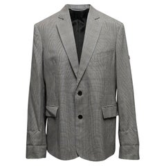 Schwarz-weißer Balenciaga Glen Plaid Blazer aus Schurwolle in Schwarz & Weiß Größe EU 32